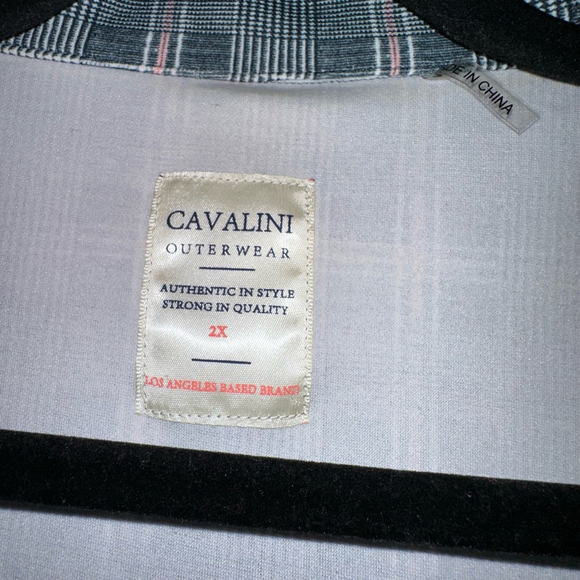 Women's Cavalini Outerwear Suit Blazer Size 2X Gray Pink Paid Jacket Plus Size - Picture 6 of 8